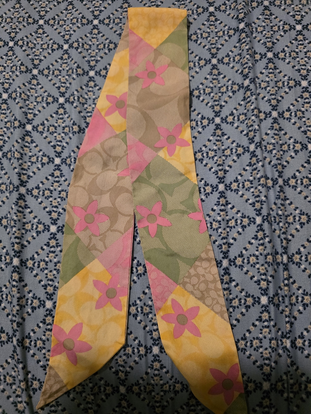 Coach Floral Patchwork Skinny Scarf